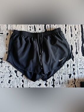 Nike Black Dri-FIT Active Shorts with White Swoosh